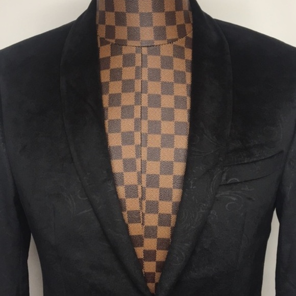 👑🖤🖤👑Tallia-BlackVelvet Paisley Print Blazer 36R - Picture 1 of 7